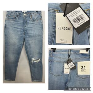 Re/ Done 90s High Rise Ankle Crop Ladies Jeans 31 NWT